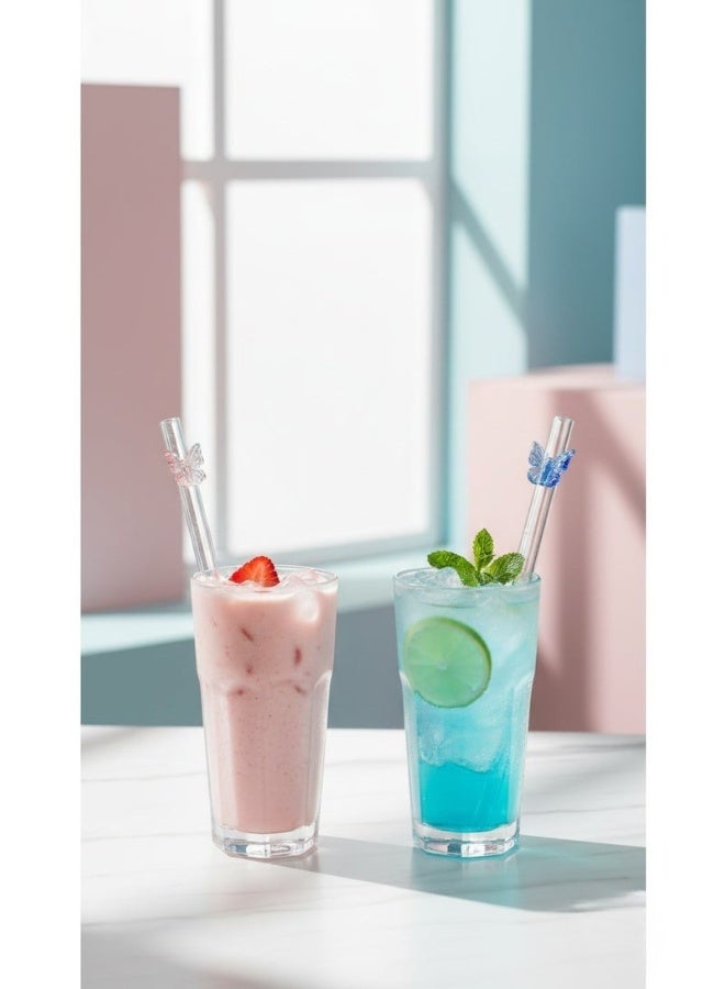 Premium 4pcs Handmade Glass Straw Spoon Set – Dual Function Straw and Spoon for Home or Restaurant Use – Hot & Cold Drinks - Image 4